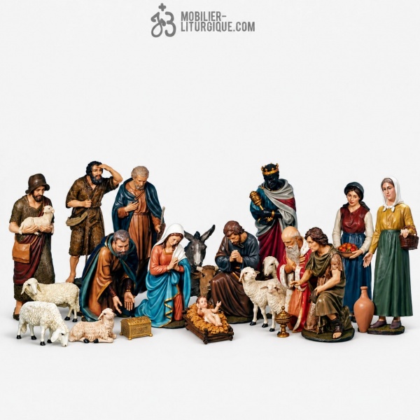 Cr�che 23 pi�ces et 22 personnages Polychrome