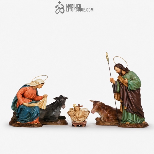 Cr�che 5 personnages Antique