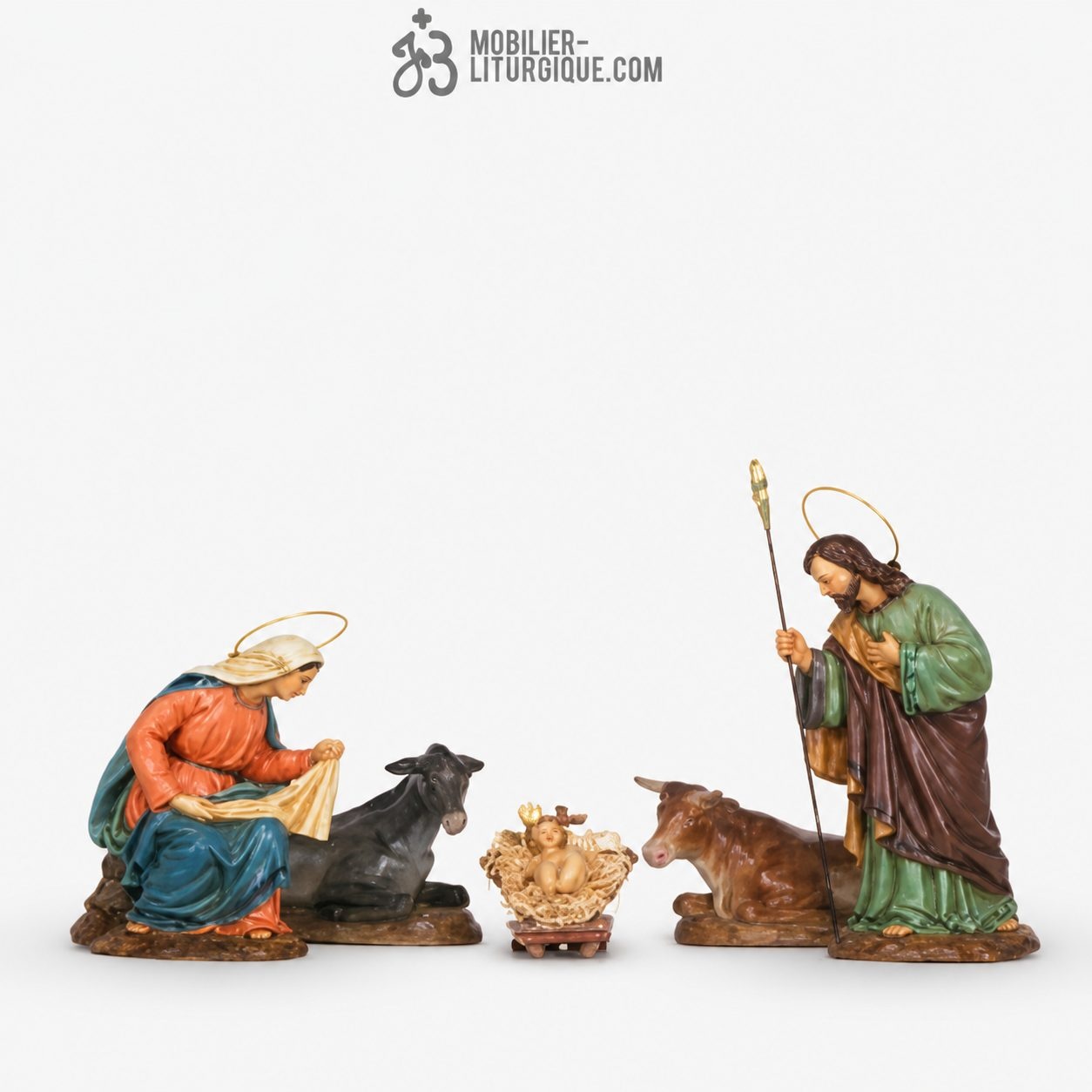 Cr&egrave;che 5 personnages Antique