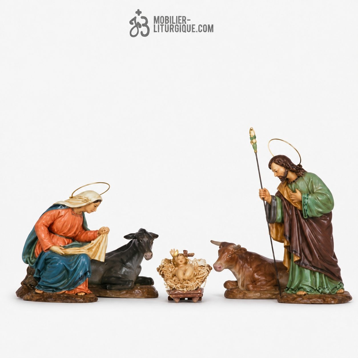 Cr&egrave;che 5 personnages Antique