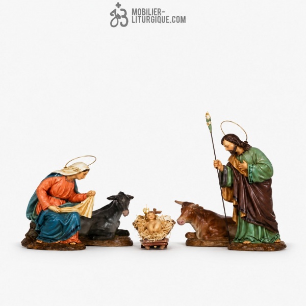 Cr�che 5 personnages Antique