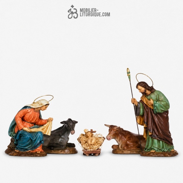 Cr�che 5 personnages Polychrome