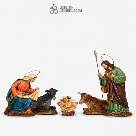 Cr�che 5 personnages Polychrome