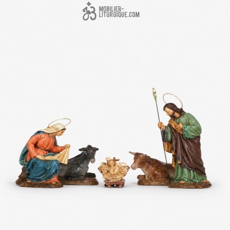 Cr&egrave;che 5 personnages Polychrome