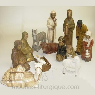 Crèche complète : 9 personnages n° 32, (44 cm)