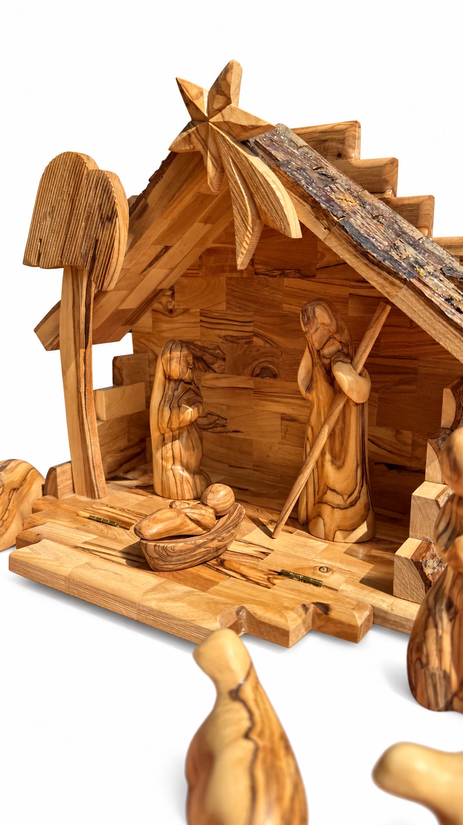 Cr&egrave;che en bois d\'olivier Artisanat de Bethl&eacute;em