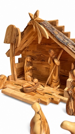 Cr&egrave;che en bois d\'olivier Artisanat de Bethl&eacute;em