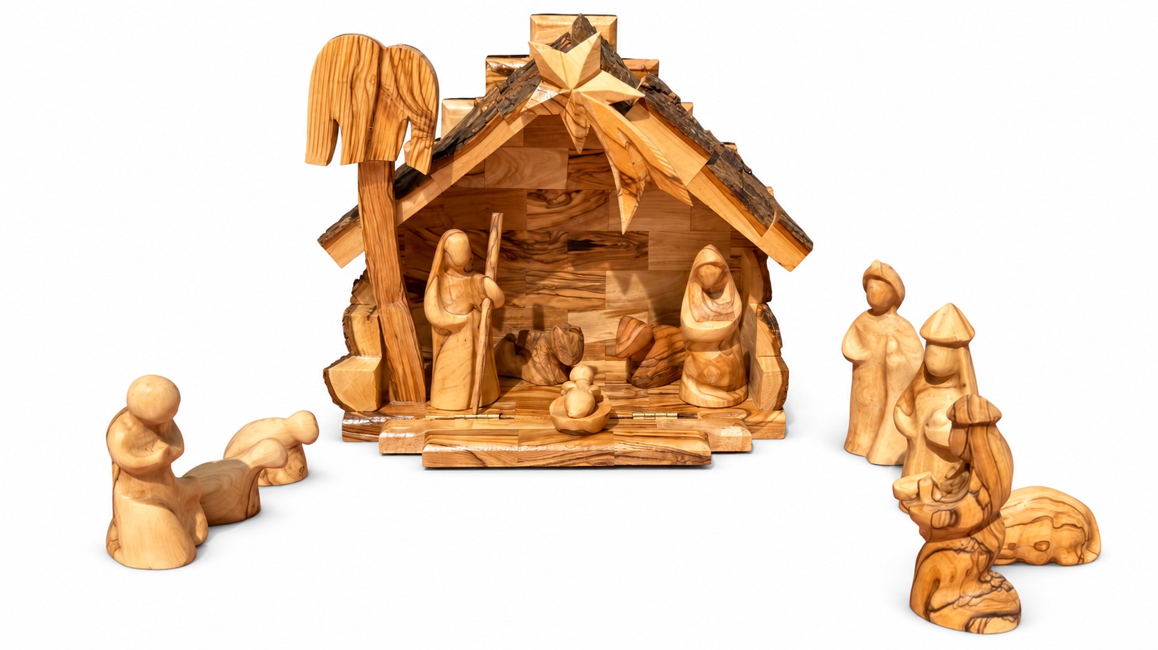 Cr&egrave;che en bois d\'olivier Artisanat de Bethl&eacute;em