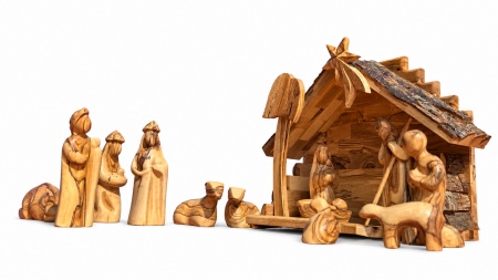 Cr&egrave;che en bois d\'olivier Artisanat de Bethl&eacute;em