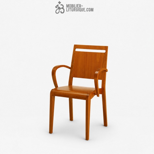Fauteuil bois naturel vernis
