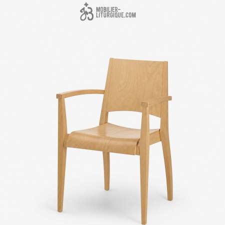 Fauteuil empilable assise et dossier bois