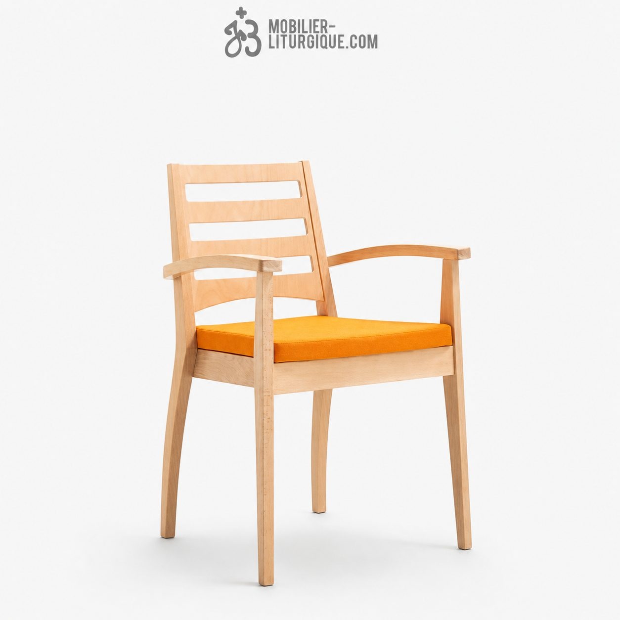 Fauteuil empilable assise garni et dossier bois