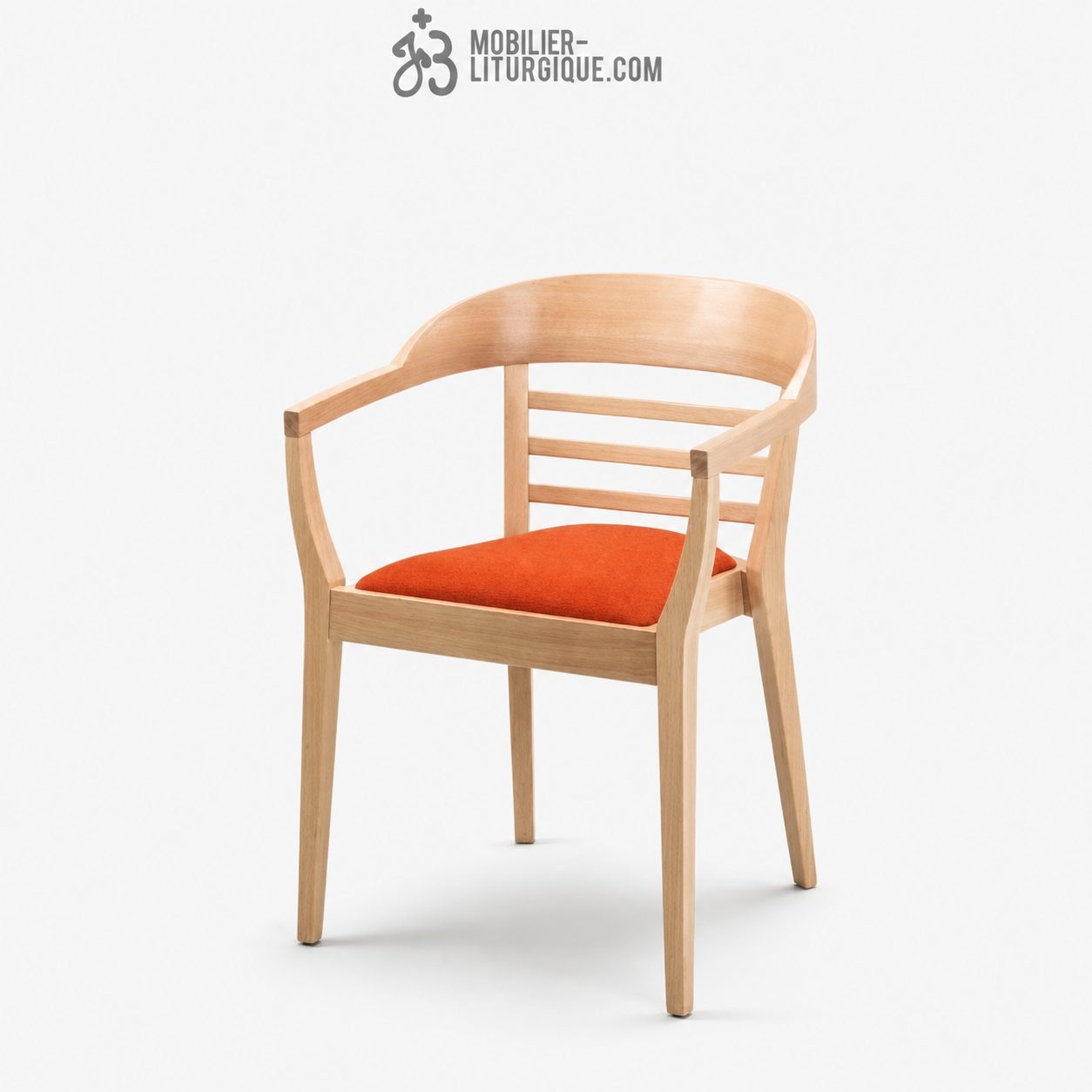Fauteuil empilable assise garnie et dossier bois