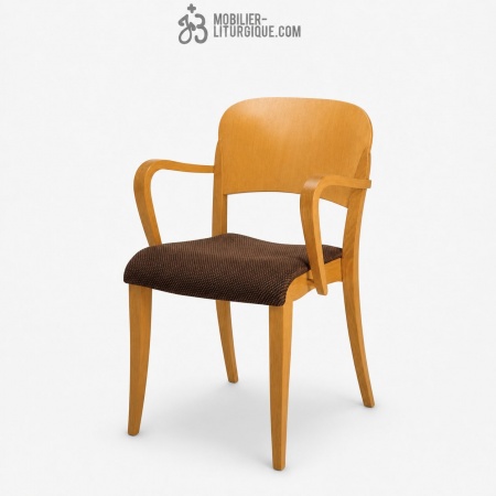 Fauteuil empilable assise garnie et dossier bois