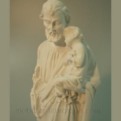 Statue Saint Joseph et enfant Jésus résine 50cm