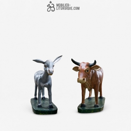 Lot ane et boeuf Polychrome