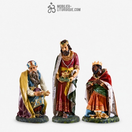 Lot de 3 personnages pour cr&egrave;che de 85 cm : Rois mages