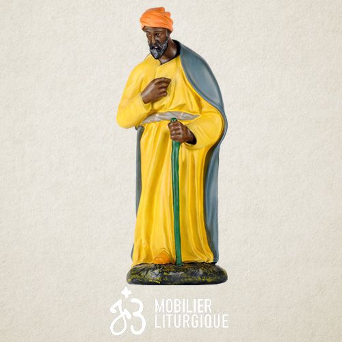 Personnage de cr�che : Berger meneur de chameaux, en pl�tre color�