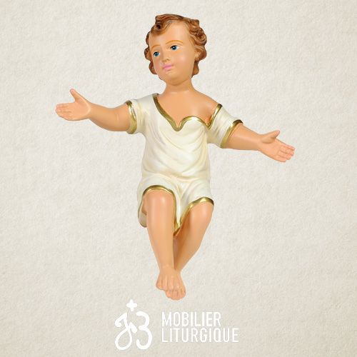 Personnage de cr�che : Enfant J�sus, en pl�tre color�