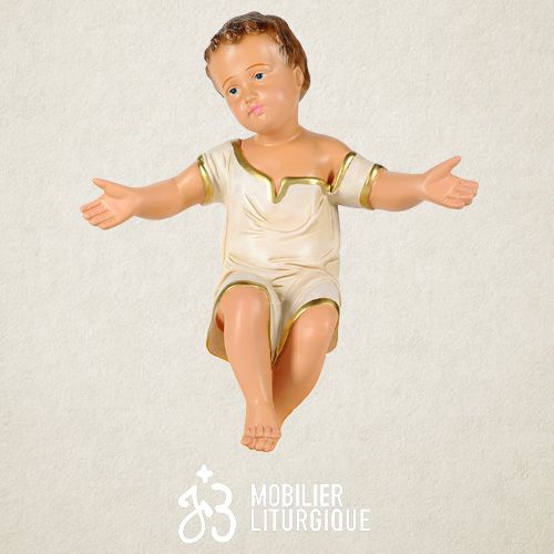 Personnage de cr�che : Enfant J�sus, en pl�tre color�