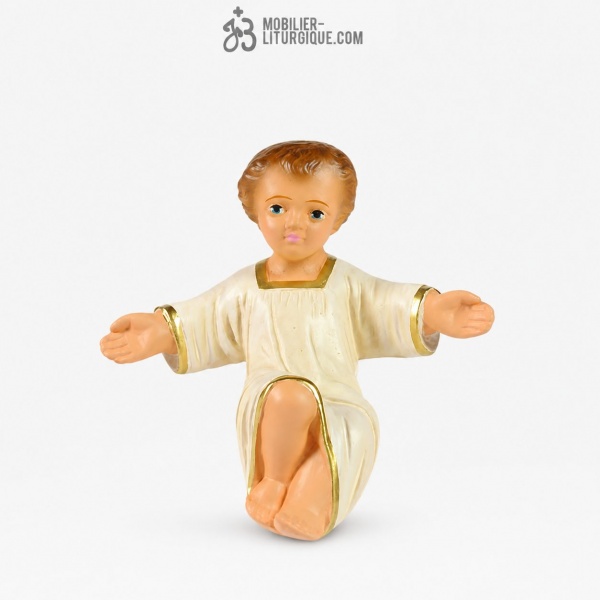 Personnage de cr�che : Enfant J�sus, en pl�tre color�