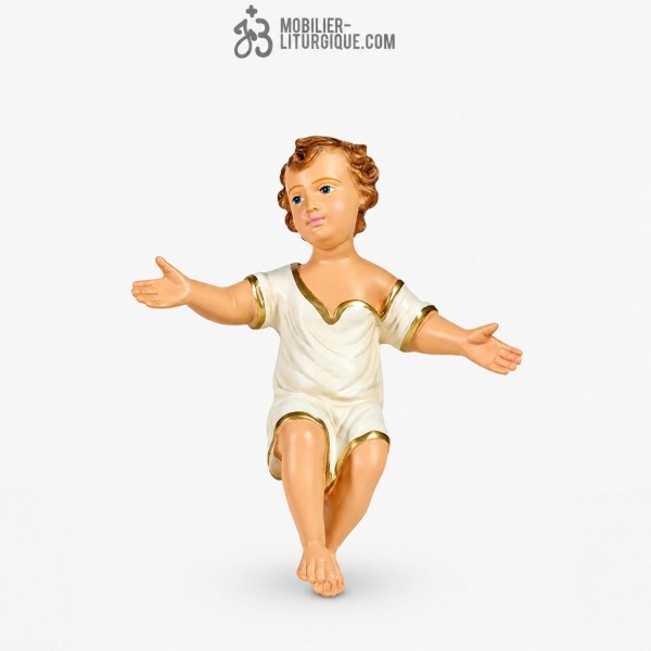 Personnage de cr�che : Enfant J�sus, en pl�tre color�