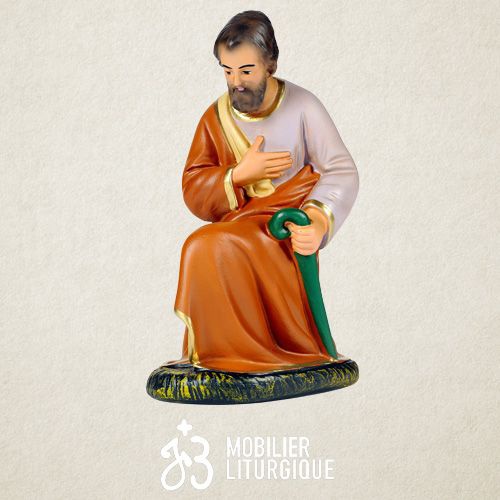 Personnage de cr�che : Joseph, en pl�tre color�