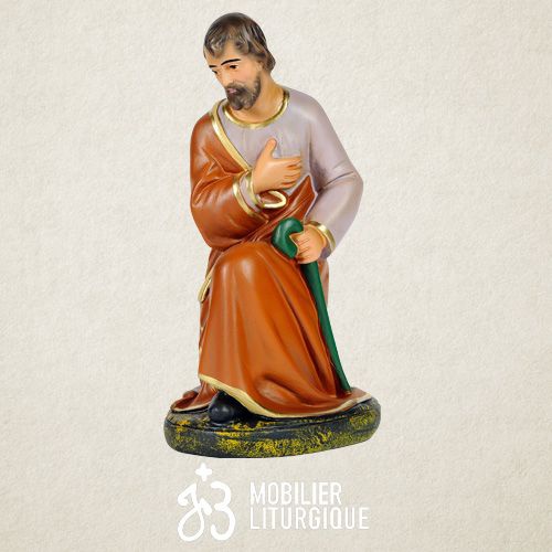 Personnage de cr�che : Joseph, en pl�tre color�
