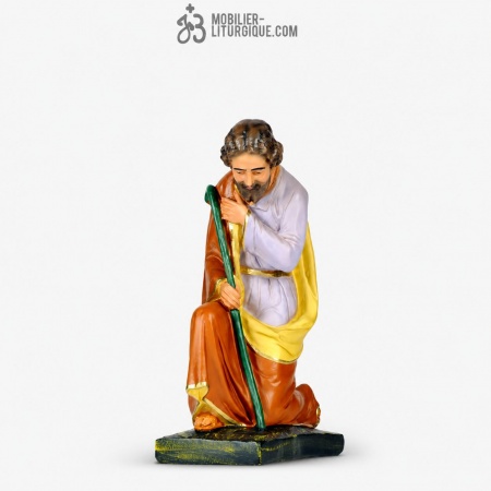 Personnage de cr&egrave;che : Joseph, en pl&acirc;tre color&eacute;