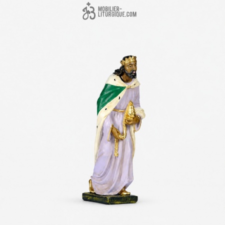 Personnage de cr&egrave;che : Roi Mage Gaspard, en pl&acirc;tre color&eacute;