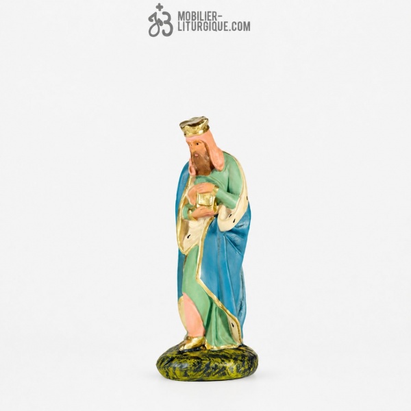Personnage de cr�che : Roi Mage Melchior, en pl�tre color�