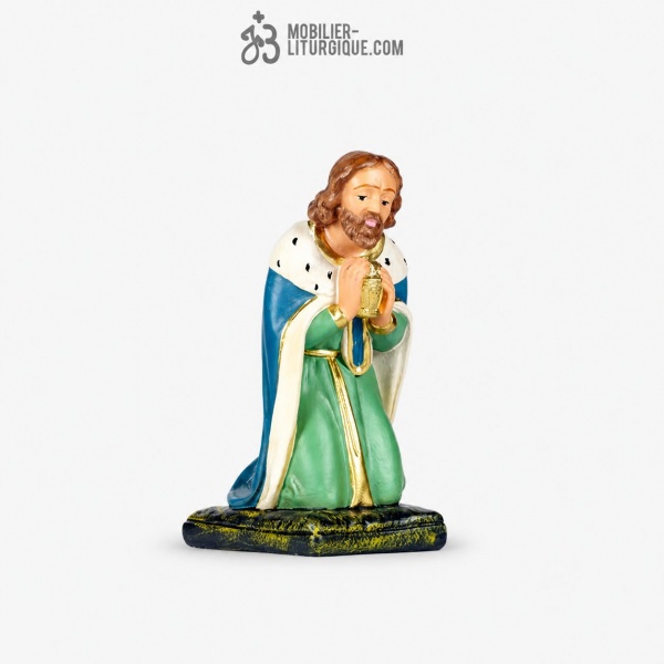 Personnage de cr�che : Roi Mage Melchior, en pl�tre color�