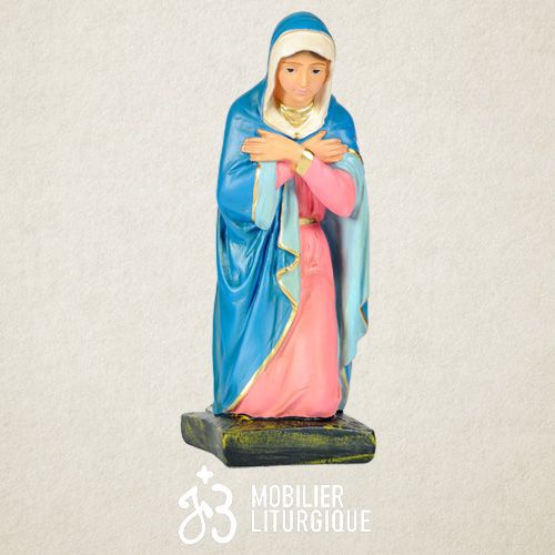Personnage de cr�che : Vierge Marie, en  pl�tre color�