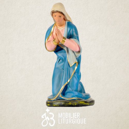 Personnage de crèche : Vierge Marie, en plâtre coloré