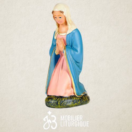 Personnage de crèche : Vierge Marie, en plâtre coloré