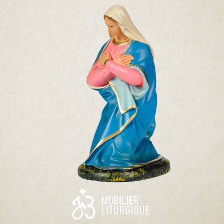 Personnage de crèche : Vierge Marie, en plâtre coloré