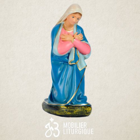 Personnage de crèche : Vierge Marie, en plâtre coloré