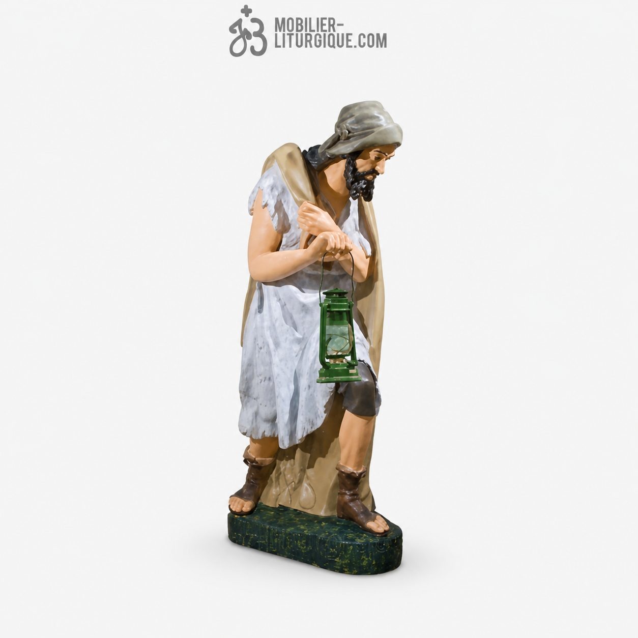 Personnage pour cr&egrave;che de 120 cm : Berger &agrave; la lanterne
