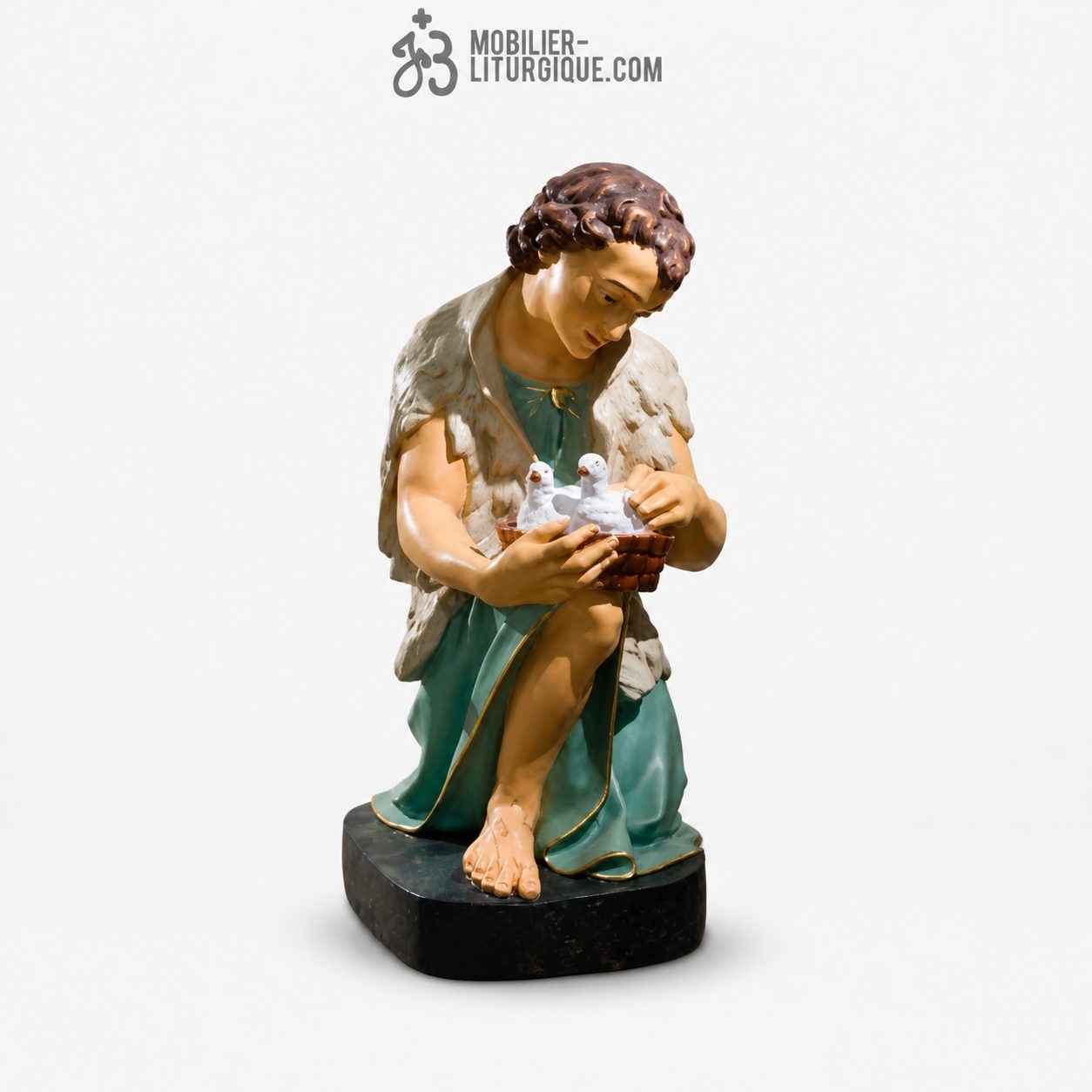 Personnage pour cr&egrave;che de 120 cm : Berger aux colombes