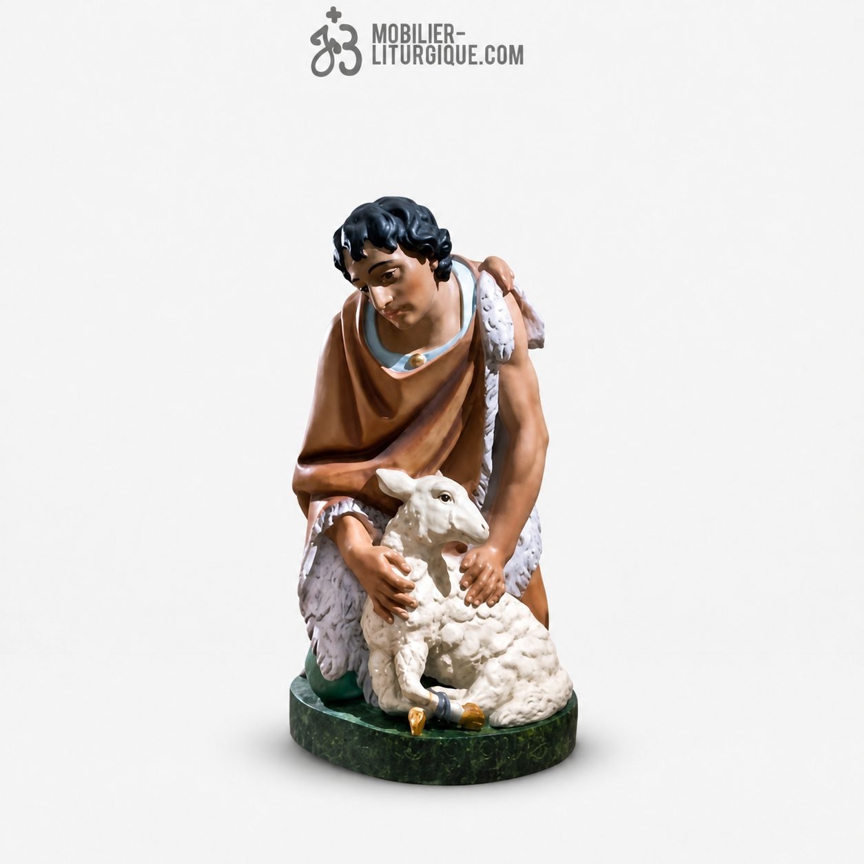 Personnage pour cr&egrave;che de 120 cm : Berger avec un mouton