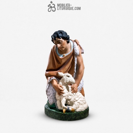 Personnage pour cr&egrave;che de 120 cm : Berger avec un mouton