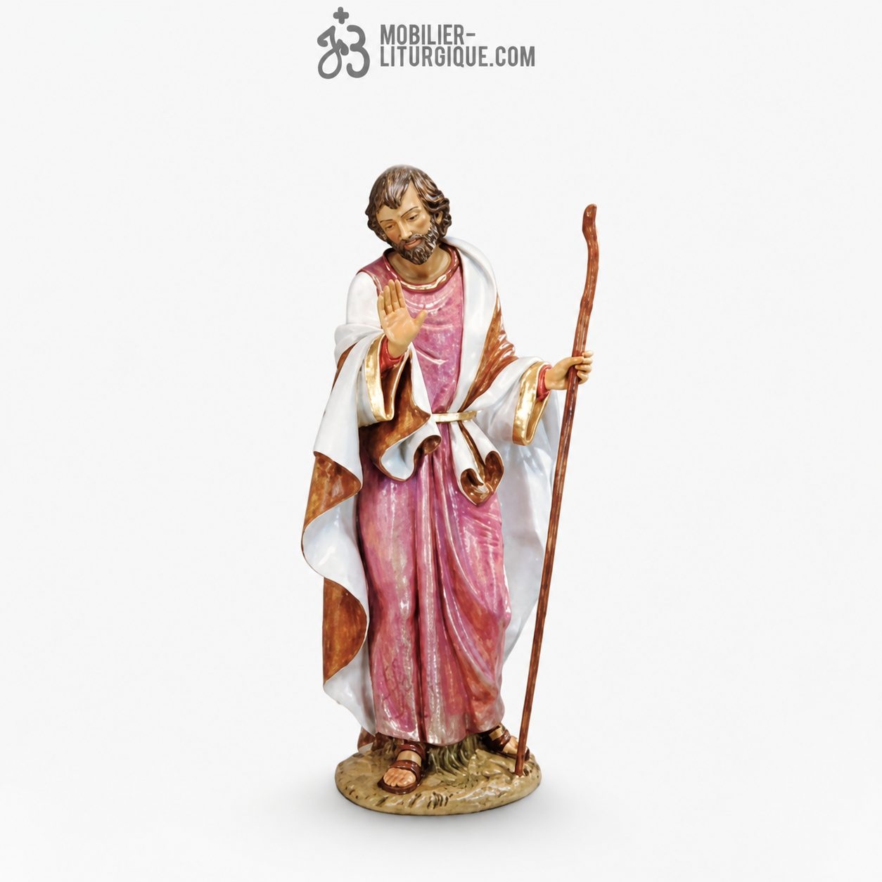 Personnage pour cr&egrave;che de 180 cm : Joseph D&eacute;cor&eacute;