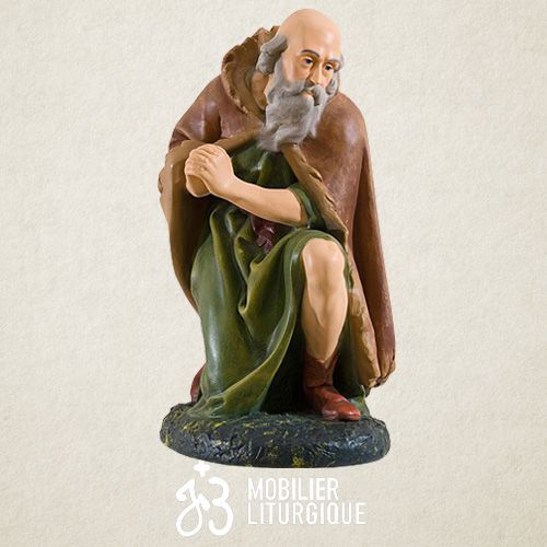 Personnage pour cr�che de 85 cm : Berger au genou � terre