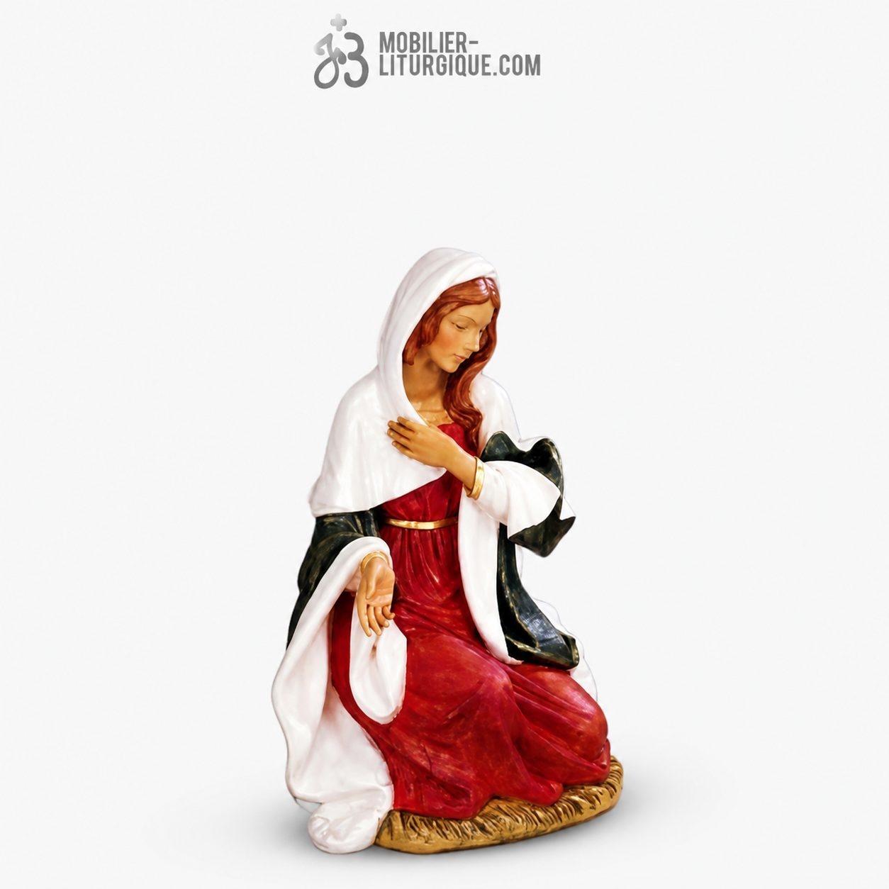 Personnnage pour cr&egrave;che de 180 cm : Vierge Marie D&eacute;cor&eacute;e