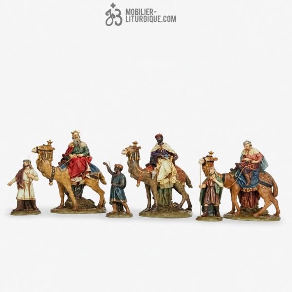 Rois Mages et leurs chameaux Polychrome