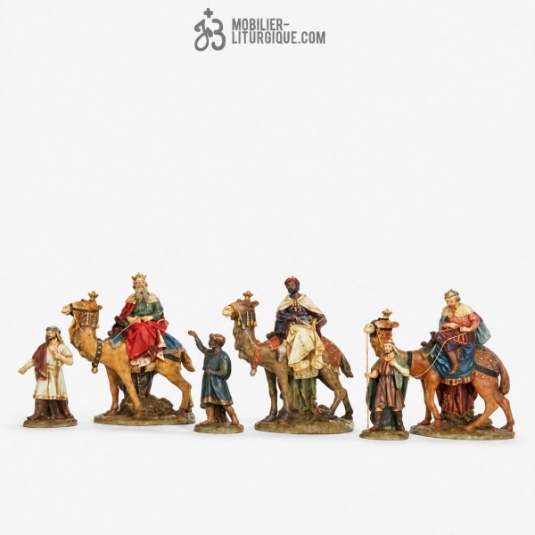 Rois Mages et leurs chameaux Polychrome