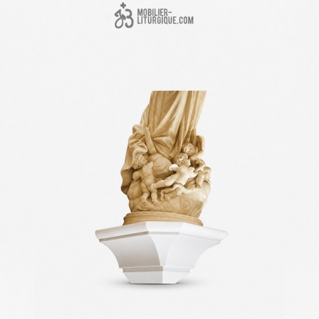 Socle mural en bois naturel pour statues