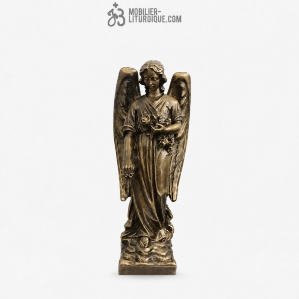 Statue Ange  en marbre reconstitu�, Finition bronze , 40 cm