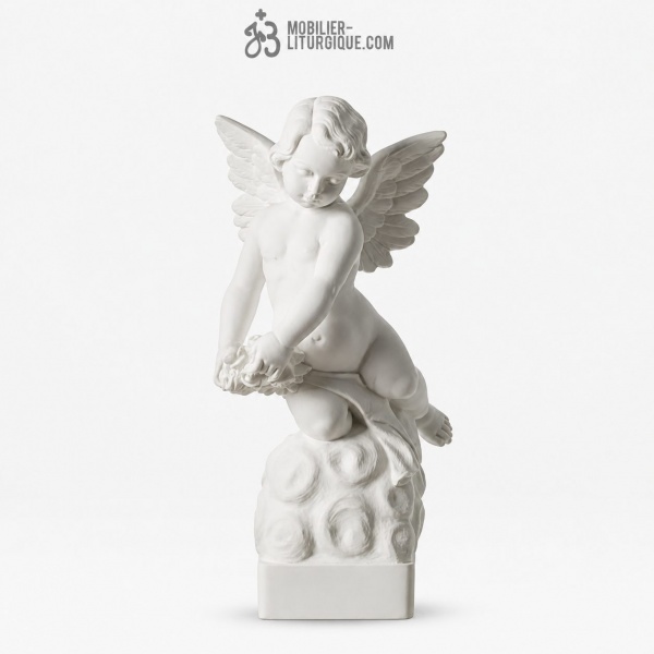 Statue Ange ,en r�sine de marbre reconstitu�, 48.5 cm