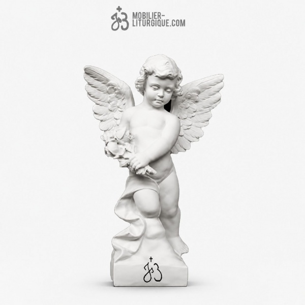 Statue Ange ,en r�sine de marbre reconstitu�, 54-56 cm